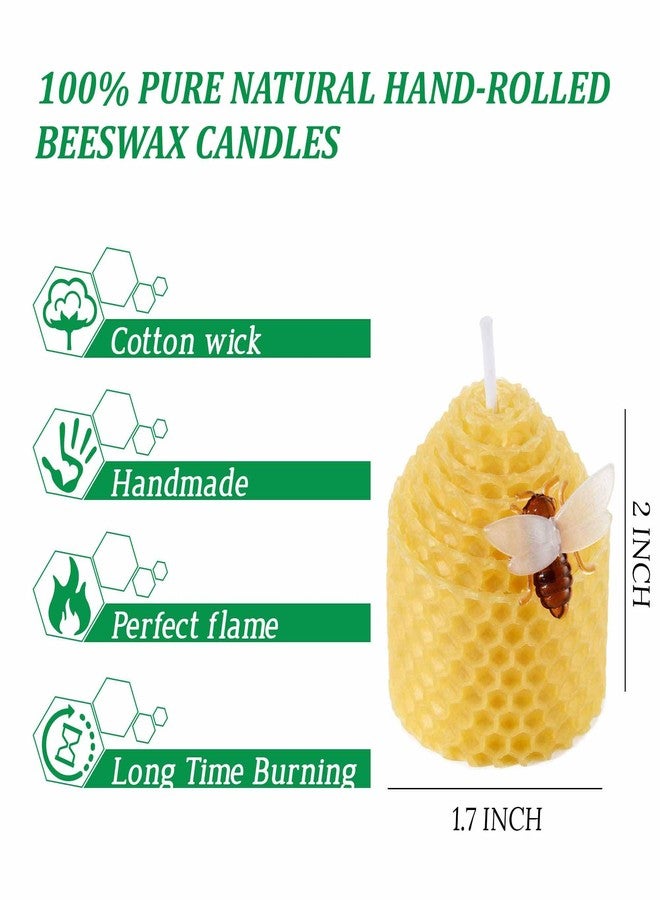 ENCANLIGHT Pure Beeswax Candles 12 Pack, Hand-Rolled Honeycomb Bees Wax Candle Votives, 3.5 Hours Burn Time Each, Non-Toxic and Dripless for Home Decor, Party, Gifts - Image 2